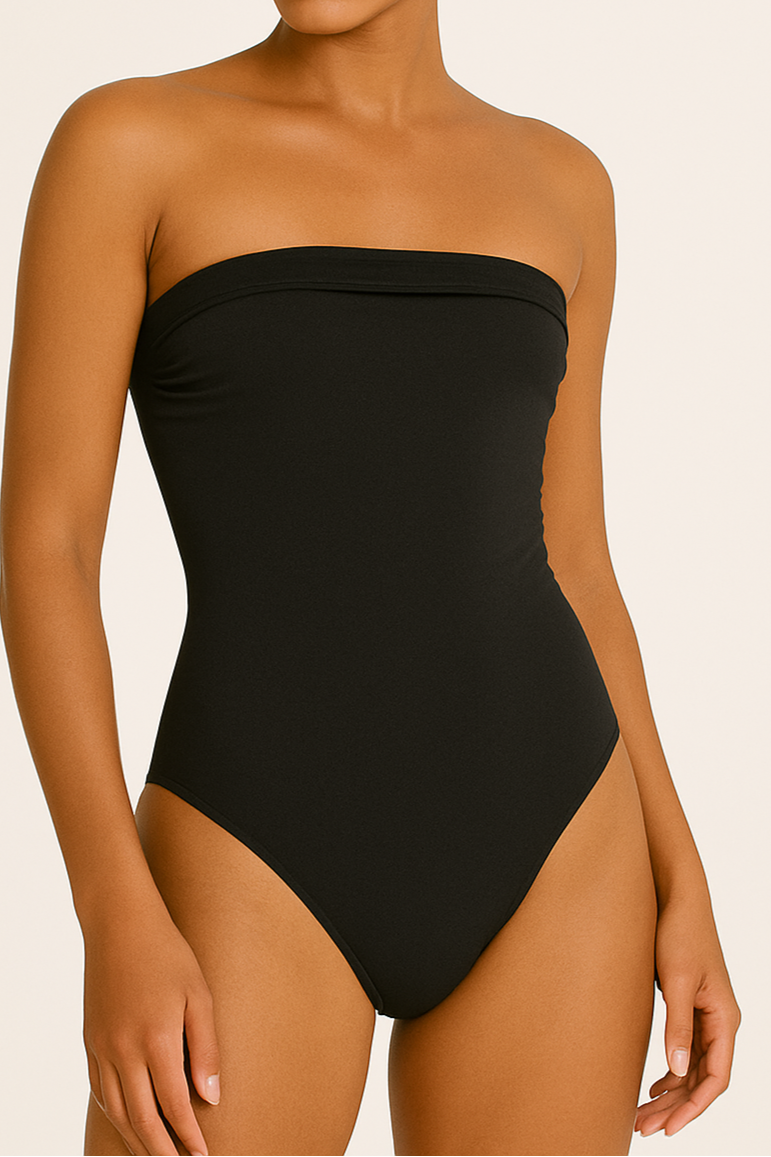 One-Piece Swimsuit Black Strapless