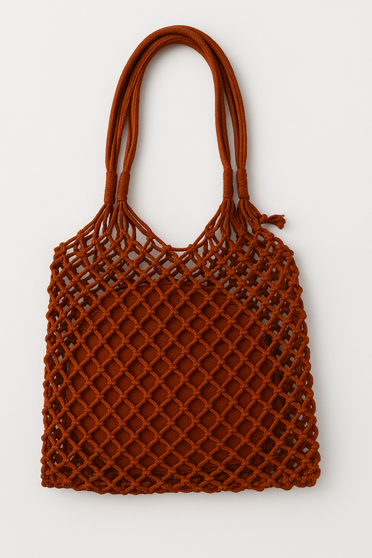 Crochet Beach Bag Brown