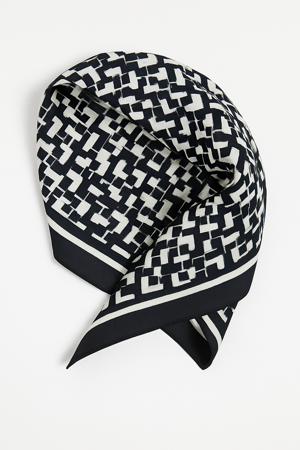 Satin Scarf White Black